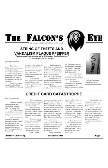 THE FALCON'S EYE - Pfeiffer - Pfeiffer University