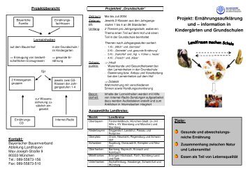 Projekt: Ernährungsaufklärung und – information in Kindergärten ...