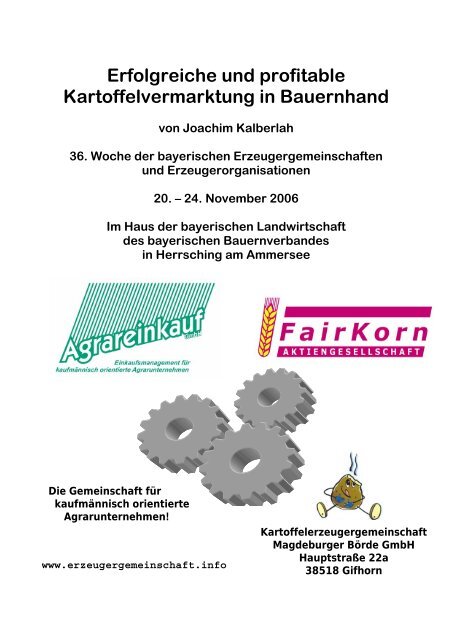 Erfolgreiche und profitable Kartoffelvermarktung in Bauernhand