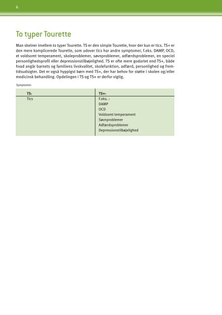 Tourette Syndrom (folder) - Klinik for Børn og Unge