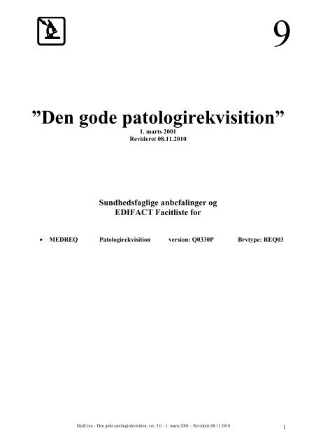Den gode patologirekvisition” - SVN - MedCom