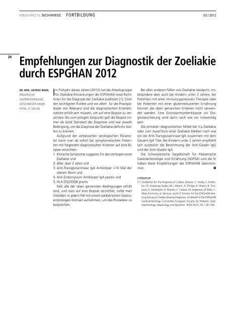 Nr. 3/2012 (pdf) - Kinderärzte Schweiz