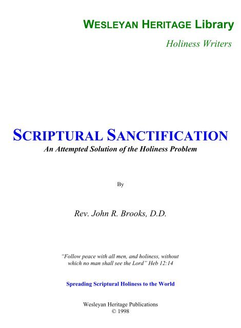 Scriptural Sanctification - Media Sabda Org