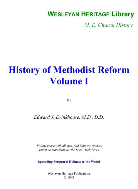 History Of Methodist Reform, Volume I - Media Sabda Org