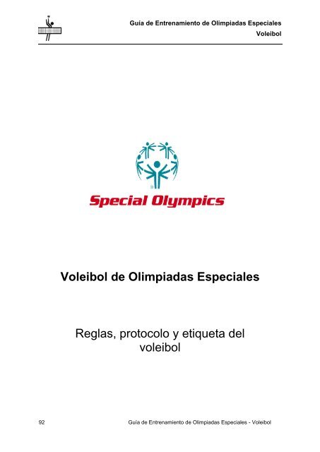 Bienvenido a Olimpiadas Especiales Voleibol - Special Olympics