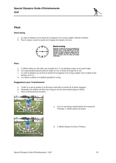 Guide d'entraînement de Golf - Special Olympics