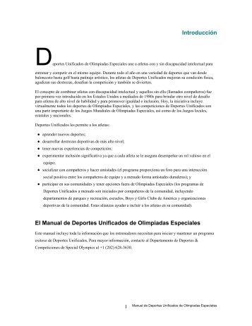 Introducción El Manual de Deportes Unificados ... - Special Olympics