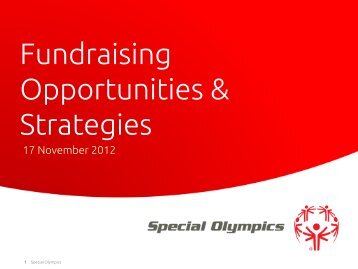 Fundraising Opportunities & Strategies - Special Olympics