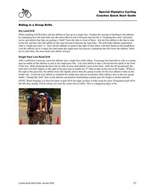 Cycling Quick Start Guide - Special Olympics