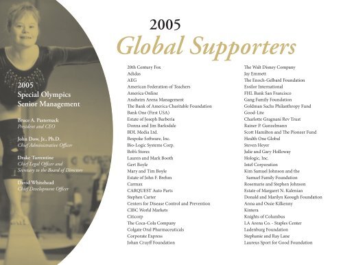 2005 Annual Report - Special Olympics