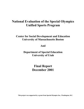Unified sports Report - Special Olympics