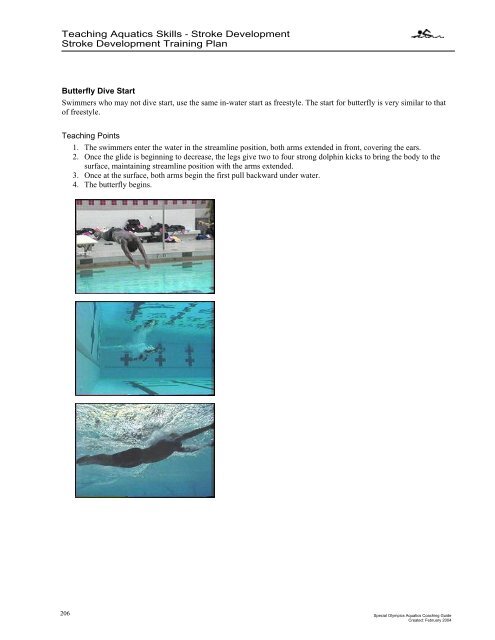 Aquatics Coaching Guide - Special Olympics