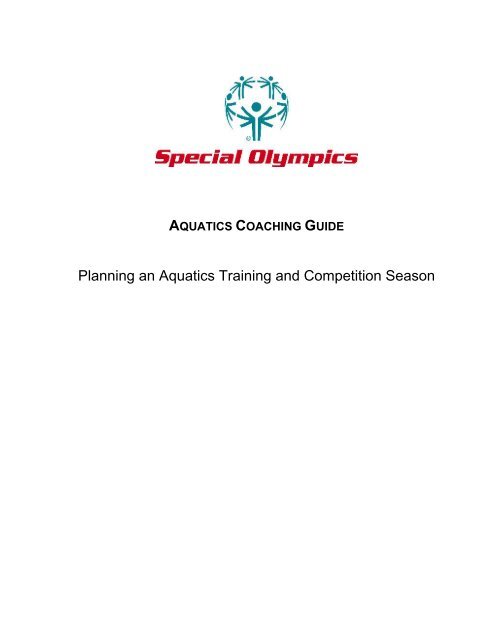 Aquatics Coaching Guide - Special Olympics