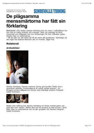 De plågsamma menssmärtorna har fått sin förklaring - Njurunda ...