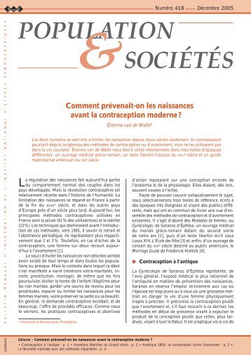 Comment prévenait-on les naissances avant la contraception ... - Ined