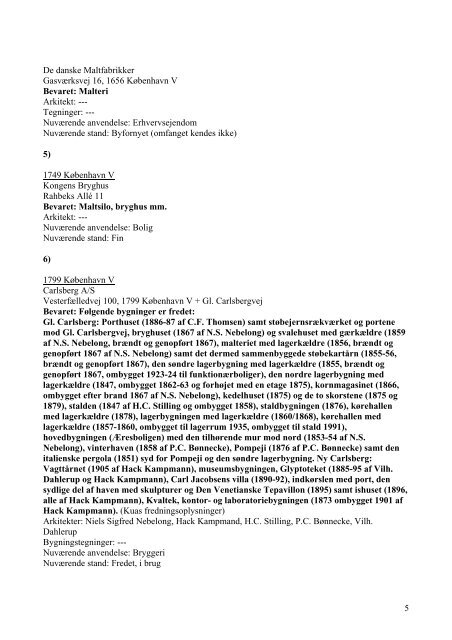 registrant over eksisterende bryggeribygninger i danmark - Randers ...