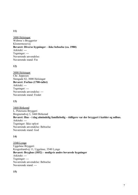 registrant over eksisterende bryggeribygninger i danmark - Randers ...