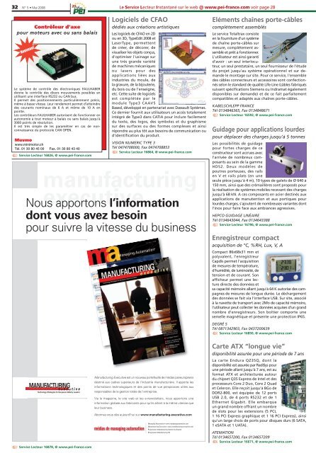 Nouveau Service Lecteur www.pei-france.com En lisant PEI !