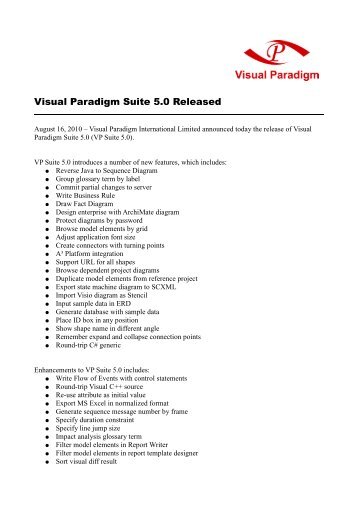 Visual Paradigm Suite 5.0 Released