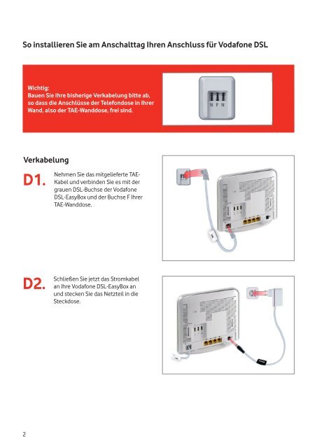 Kurzanleitung zur Vodafone DSL-EasyBox 602