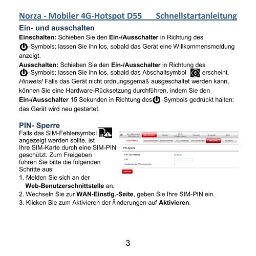 Norza WNC D55 W-LAN LTE-Router Bedienunganleitung - Vodafone