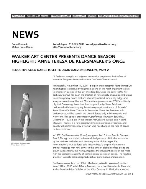 anne teresa de keersmaeker's once - Walker Art Center