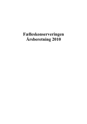 beretning om fælleskonserveringens faglige virksomhed i 2010