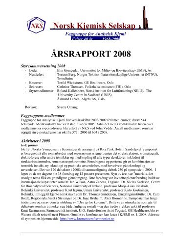 ÅRSRAPPORT 2008 - Faggruppen for Analytisk Kjemi