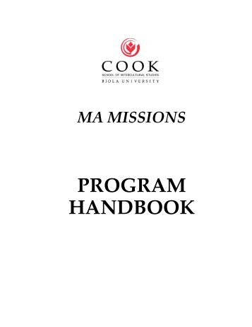 Program Handbook (PDF) - Biola University