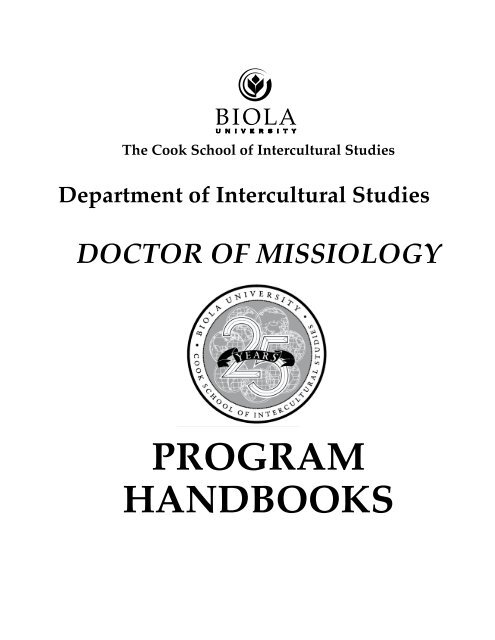 Doctor of Missiology - Biola University