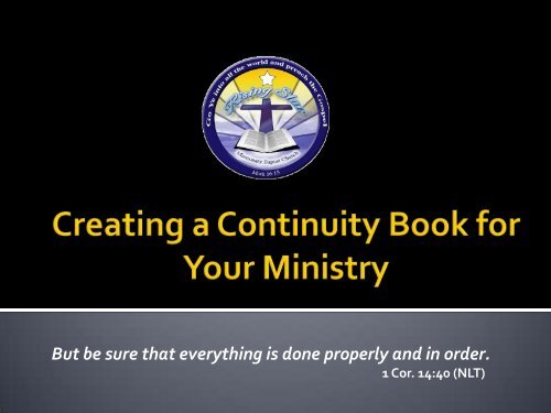 Creating a Continuity Book for Your Ministry - Razorplanet