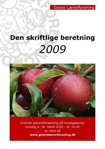 Den skriftlige beretning 2009 - Greve Lærerforening