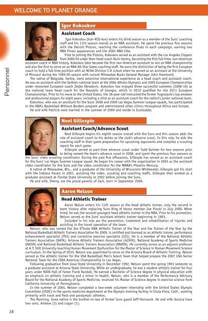 Phoenix Suns 2010-11 Media Guide - NBA Media Central