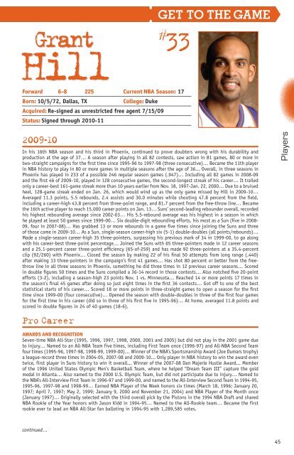 Phoenix Suns 2010-11 Media Guide - NBA Media Central