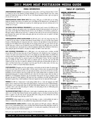 2011 miami heat postseason media guide - mediacentral