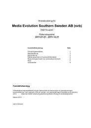 Årsredovisning för AB:et kan du läsa här. - Media Evolution