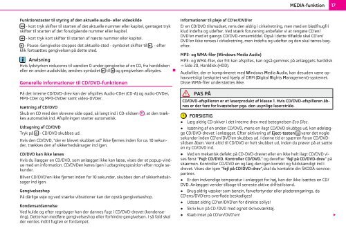 navigationssystem columbus instruktionsbog - Media Portal - Škoda ...