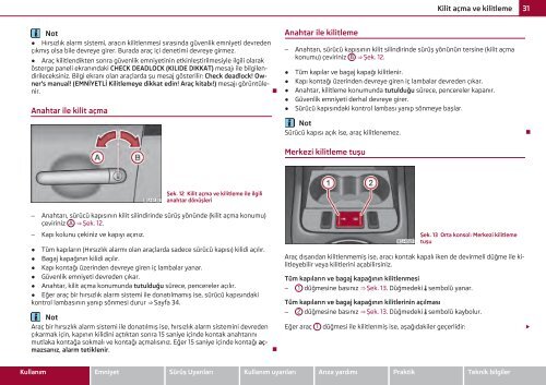 ŠKODA Roomster KULLANMA KILAVUZU - Media Portal - Škoda Auto