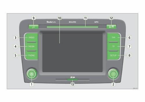 Radio Bolero Betjeningsvejledning - Media Portal - Škoda Auto