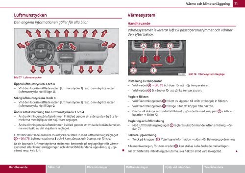 ŠKODA Fabia INSTRUKTIONSBOK - Media Portal - Škoda Auto