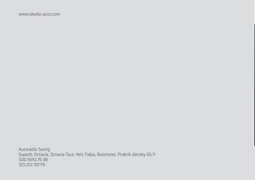 RADIOEN SWING INSTRUKTIONSBOG - Media Portal - Škoda Auto
