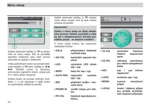 Autorádio Symphony - Media Portal - Skoda