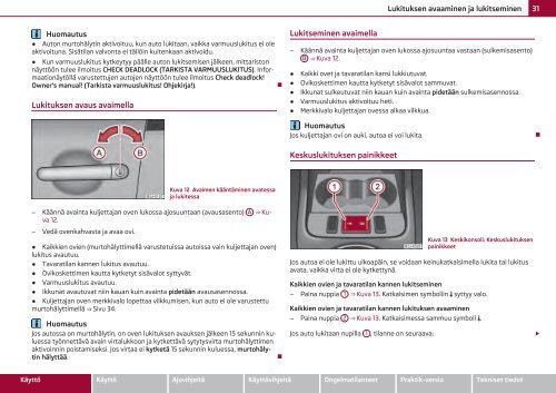 ŠKODA Roomster KÄYTTÖOHJEKIRJA - Media Portal - Škoda Auto