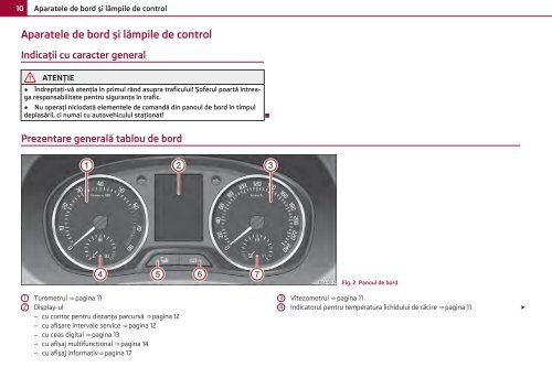 ŠKODA Fabia MANUAL DE UTILIZARE - Media Portal - Škoda Auto