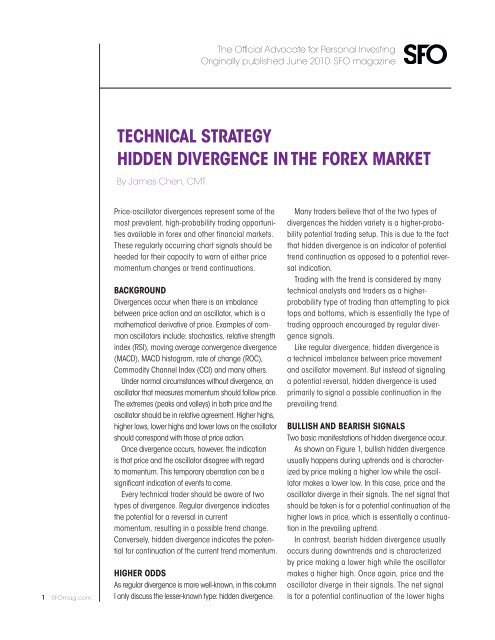 Technical Strategy Hidden Divergence In The Forex Fxstreet Com - 
