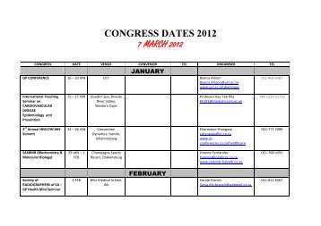 CONGRESS DATES 2012 7 MARCH 2012 - Medical Chronicle