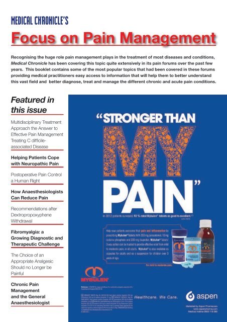 Focus on Pain Management - Medical Chronicle