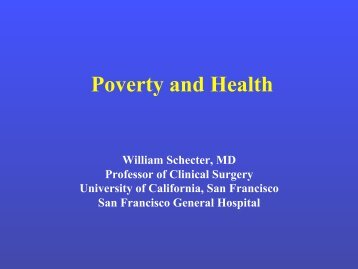 Poverty and Health - University of Utah - School of Medicine