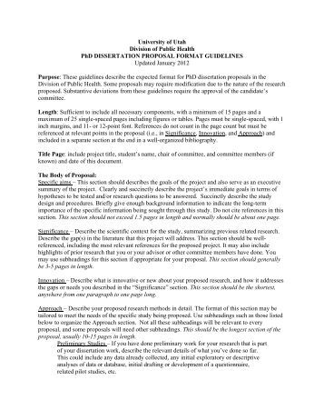 Phd dissertation proposal guidelines