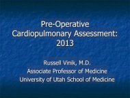 Pre-Operative Cardiopulmonary Assessment: 2013 - University of ...